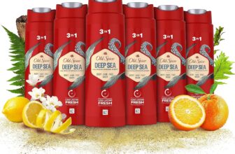 Old Spice Deep Sea Mens Shower Gel & Shampoo 250ml Multi-Use 3-in-1 Hair-Face-Body Wash, Long Lasting Fresh, Perfume Quality Scent, Pack of 6