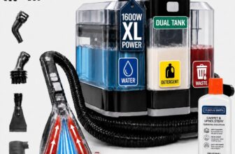 Olsen & Smith Dual-Tank Carpet & Spot Cleaner Cold, Warm & Steam Stain Removal, 1600W Handheld Upholstery Cleaner Machine Carpets, Rugs, Sofas, Car Seats, Stairs & Pet Stains