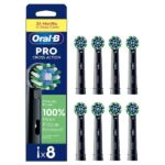 Oral-B Pro Cross Action Black Toothbrush Heads 8 Pack (Superdrug Members)