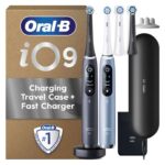 Oral-B iO Series 9 Electric Toothbrush Duo Pack, Black and Aqua Marine – 2 Rechargeable Toothbrushes