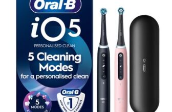 Oral-B iO5 Electric Toothbrushes for Adults, 2 Handles, Black & Pink