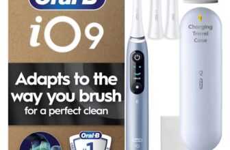 Oral-B iO9 Electric Toothbrush for Adults, 1 Handle, Sapphire Blue – 3 Brush Heads, Fast Magnetic Charger