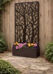 Ornate Rust Tree Planter with Trellis, Brown – Free C&C Only