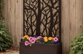 Ornate Rust Tree Planter with Trellis, Brown – Free C&C Only