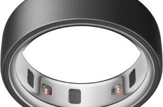 Oura Smart Ring 4 – Stealth – Size 14 – Non-Standard Fit Measure with a Size Kit Sleep, Heart Rate and Fitness Tracking Wearable 8-Day Battery, iOS / Android Compatible