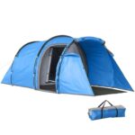 Outsunny 2-3 Person Tunnel Tent with Groundsheet, Air Vents, Rainfly, 2000mm Water Column, Camping 1 Bedroom, Inbuilt Porch, Living Area