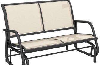 Outsunny 2-Person Outdoor Glider Bench Loveseat with Steel Frame for Garden Patio Porch, Cream, Sold/Shipped by Aosom MHSTAR UK -Prime Price
