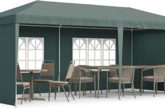 Outsunny 6 x 3m Outdoor Canopy Shelter with Windows and Side Panels Green