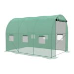 Outsunny Green PE Cover 3 X 2mWalk InGreenhouse with Sprinkler System