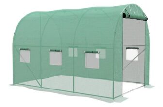 Outsunny Green PE Cover 3 X 2mWalk InGreenhouse with Sprinkler System