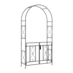 Outsunny Metal Garden Arch with Double Gate, Garden Arbor Climbing Plants