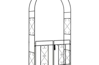 Outsunny Metal Garden Arch with Double Gate, Garden Arbor Climbing Plants