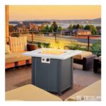 Outsunny Square Propane Gas Fire Pit Table