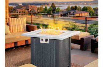 Outsunny Square Propane Gas Fire Pit Table