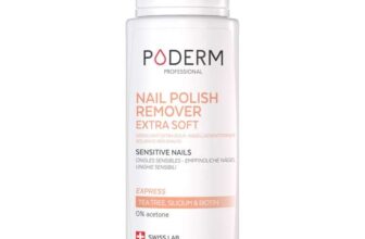 PODERM – Nail Polish Remover Extra Mild Tea Tree 100ml – Quick & Easy Nail Polish Removal – Acetone-Free – Nail Fortifying & Nourishing