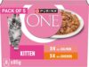 PURINA ONE – Kitten Wet Cat Food – Mini Fillets in Gravy – Salmon & Carrots and Chicken & Carrots – 85g x 40 Pouches