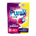 PUROX COLOR Laundry Capsules (40 Washes) Dual-Compartment Capsules for Coloured Clothes, Doypack