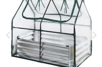 PVC Growhouse with Galvanised Planter – Clear and Green