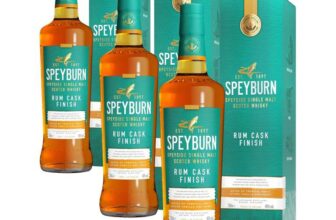 Pack of 3.Speyburn Rum Cask Finish Single Malt Scotch Whisky, 40% ABV, 70cl, Speyside Aged in Ex-Bourbon and Rum Casks