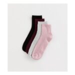 Pack of 4 Multi Colour Ribbed Trainer Socks