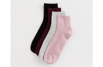 Pack of 4 Multi Colour Ribbed Trainer Socks