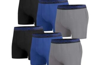 Pack of 6 Mens Essential Comfort Boxer Shorts – Navy Blue Grey