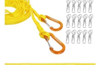 Packgoape Portable Windproof Clothesline with Clothespins, Indoor/Outdoor, 20ft