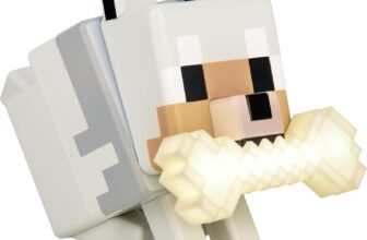 Paladone Minecraft Wolf GloBuddies 3D Colour Changing Light, Officially Licensed LED Night Lamp, Tap to Change Colour, Gaming Merchandise, Battery Powered