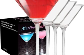 ParaCity Martini Glasses Set, Coupe Glasses, Hand Blown Premium Martini Glasses, Perfect for Cocktails, Martinis, Margaritas, Parties, Catering Boxes and Gifts(6 OZ/180ML) (4)
