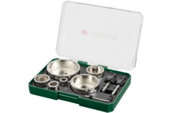 Parkside Carbide Hole Saw Set – 6 Hole Saws, 2 Centre Drills With Adaptor, 1 Hex Key