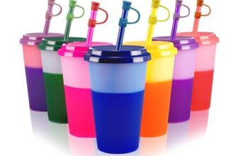 Patinao 7 Pack Color Changing Cups Tumblers with Lids & Straws – 12oz