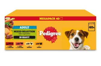Pedigree Adult Dog Wet Food Pouch Mixed Selection in Gravy, 40x100g