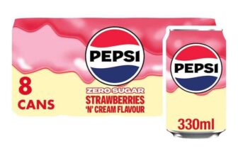 Pepsi Treats Strawberries & Cream, 8 x 330ml – S&S £2.92