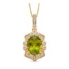 Peridot & White Zircon Pendant with Chain in 18K Vermeil Yellow Gold Plated