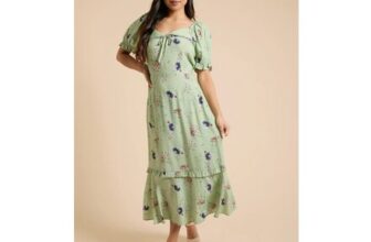 Petite Lace Trim Collar Detail Midi Dress