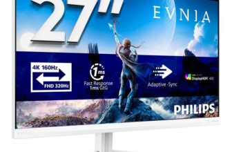 Philips Evnia 27M2N5901A – 27 inch UHD Gaming Monitor, 160Hz 4K / 320Hz FHD Dual Frame, 1ms, IPS, Ambiglow – Prime Exclusive