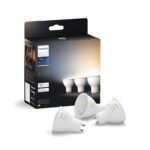 Philips Hue GU10 Smart LED Spotlight (3-Pack) White Ambiance, 12.6 watts