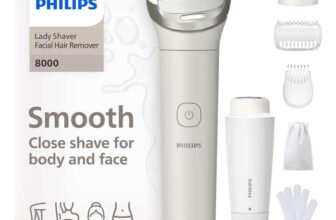 Philips Lady Shaver Series 8000 – Cordless, Wet & Dry Electric Shaver, 3-Blade Shaving System, Flexible Shaving Head, LED Light, for Face,