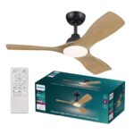 Philips Olas Ceiling Fan, 3 Blades, 24W LED Light, DC Motor, with Dimmable Function, Remote, 42