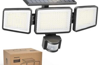 Philips Solar Security Light Outdoor Light 302 LEDs 1200lm, Solar-Powered w/PIR Motion Sensor Favourline-UK / FBA (Prime Day Deal)