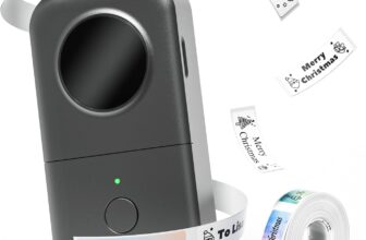Phomemo Label Maker D30 Bluetooth Label Maker, Mini Label Printer Multiple Templates Font Icon, Portable Inkless Thermal Label Printer for Home, office, kitchen, School, Gray