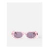 Pink Crystal Oval Acetate Sunglasses