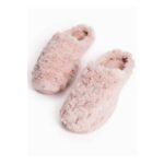 Pink Faux Fur Mule Cupsole Slippers MEDIUM ONLY