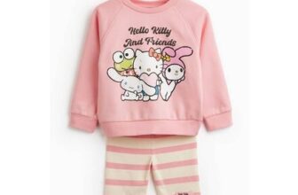 Pink Hello Kitty Sweat & Shorts Set 1 to 7 Years