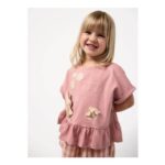 Pink Printed Peplum Hem T-Shirt 3-4 Years