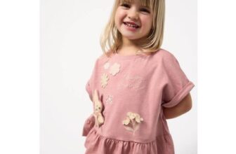 Pink Printed Peplum Hem T-Shirt 3-4 Years