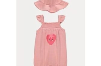 Pink Strawberry Romper and Hat Outfit