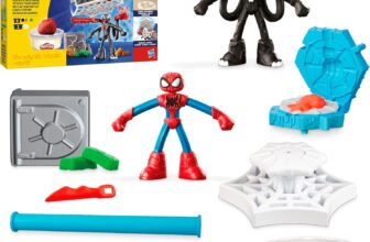 Play-Doh Spider-Man Launch & Slice Battle Playset, Non-Toxic Modelling Compound Set for Boys and Girls, Creative Toys for 4 Year Old Kids