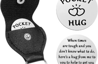 Pocket Hug – Stainless Steel Encouragement Token, Pocket Hugs for Friends, Inspirational Gift Keyring for Women Men, Gifts with Motivational Message for Best Friend