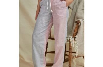 Portland Womens Pyjama Bottoms – Blue/Pink Stripe